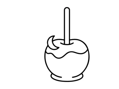 Candy apple Icon. Süßes Karamell-Leckere auf einem Stock für Karneval oder Herbstfest-Design.