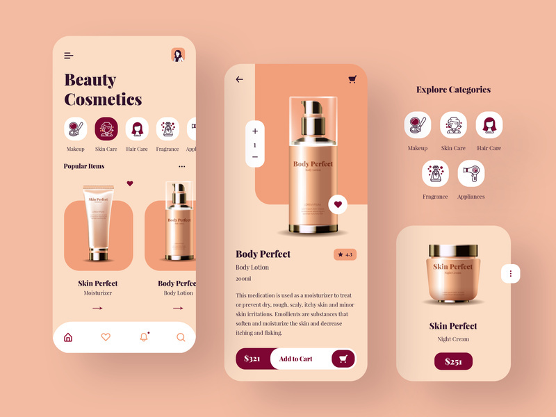 Beauty Cosmetics App Design