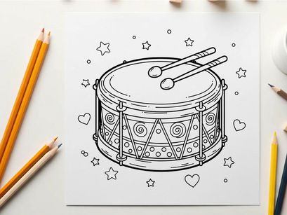 Snare drum with drumsticks music vector illustration flat design