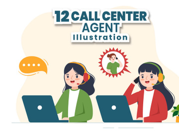 12 Call Center Agent Illustration preview picture
