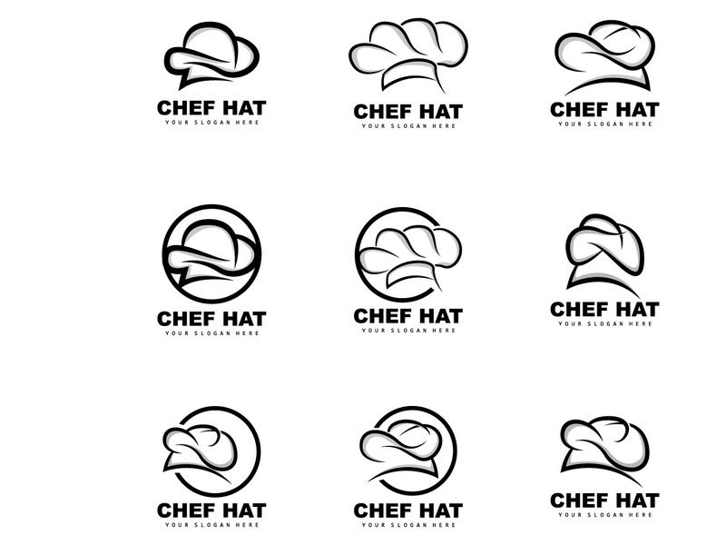 Chef Hat Logo, Restaurant Chef Vector, Design For Restaurant, Catering, Deli, Bakery