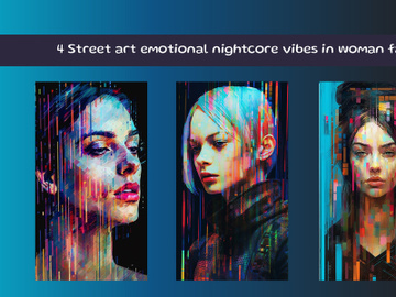 Colorful abstract woman portrait AI image preview picture