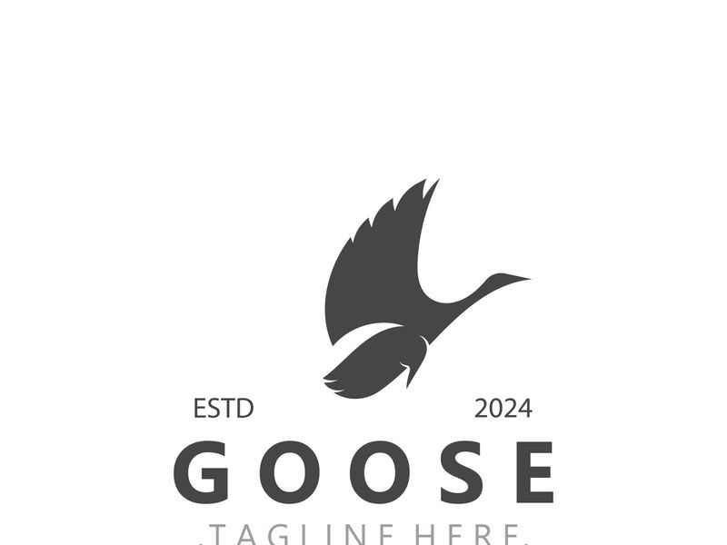 Logotipo de ganso, pássaro, natureza com estilo moderno e inspiração. design premium