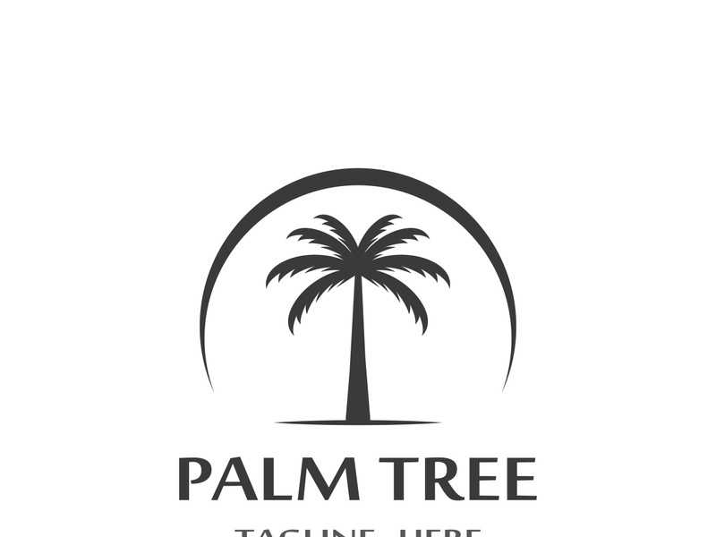 Palm tree summer logo design with creative ideas.