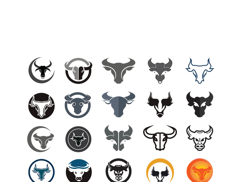 Bull head logo vector icon design illustration
