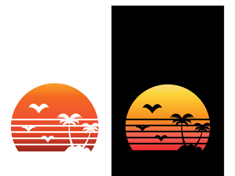 Unique and modern arabian palm tree logo design.