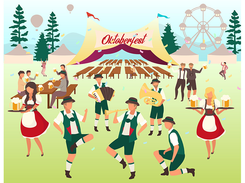 Oktoberfest flat vector illustration