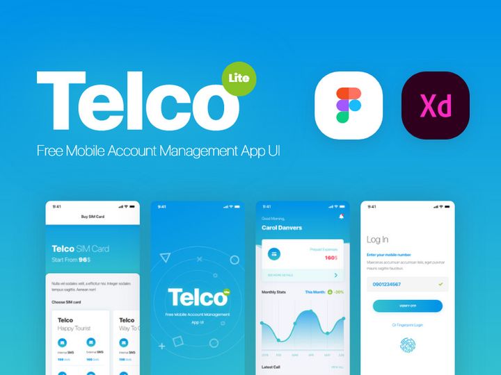 Telco Lite - Free Mobile Management App UI Kit
