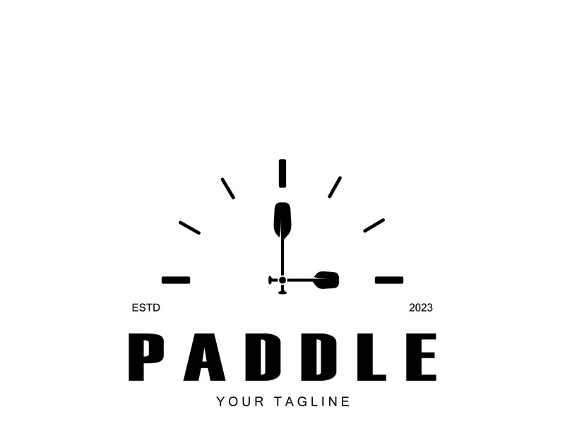 simple paddle logo,design for surfing,rafting,canoe,boat,surfing and rowing equipment business,vector