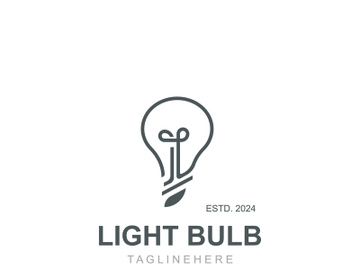 Light bulb creative lamp logo icon and business design bulb digital technology smart idea preview picture