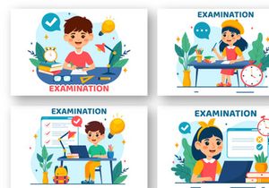 12 Examination Vector Illustration