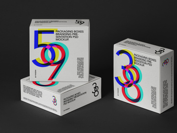 Psd Square Boxes Packaging Mockup 3 preview picture