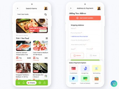 Buy Meat Products Online Shop Mobile App UI Kit