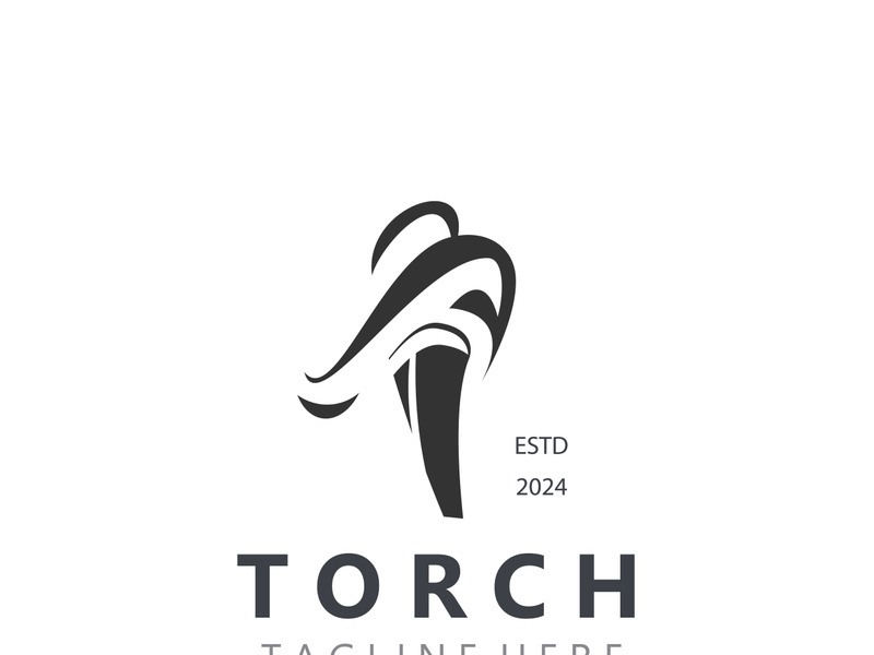 Torch logo Graphic, Olympics flame Modern Design Element simple minimalist