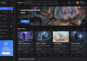 Modern Game Library Dashboard UI
