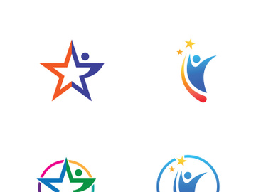 People star logo design to achieve a success or dream. preview picture