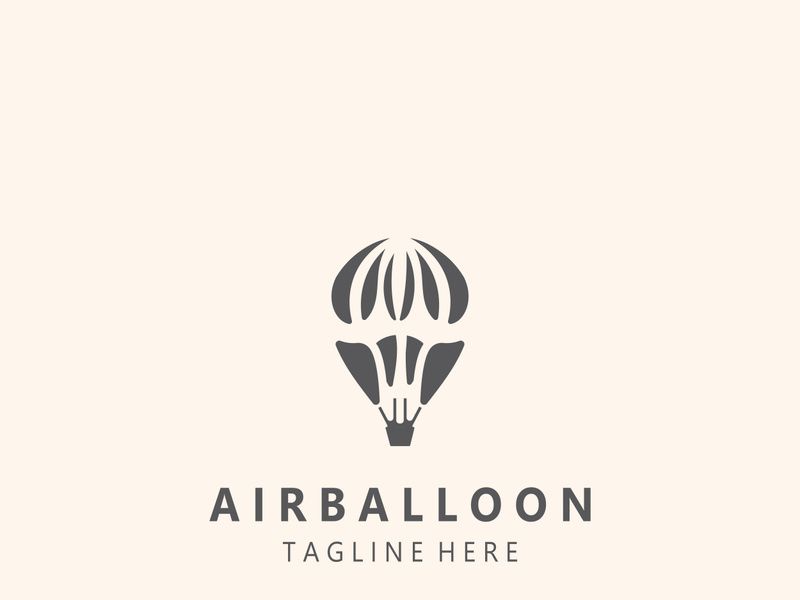 Air balloon logo creative design air transport symbol template simple illustration