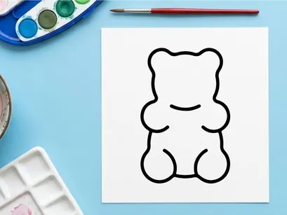 Cute cartoon bear illustration for children's design projects. Playful teddy bear vector character with simple smile and soft texture.
