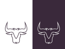 Bull head logo vector icon design