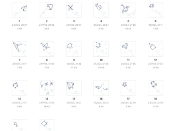 20 svg icons blue origami paper preview picture