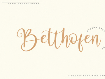 Betthofen | Handwriting Bouncy Script font preview picture