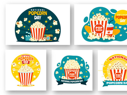 11 National Popcorn Day Illustration