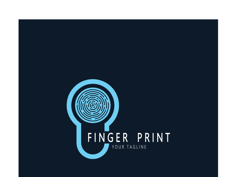 simple flat fingerprint logo,for security,identification,badge,emblem,business card,digital,vector