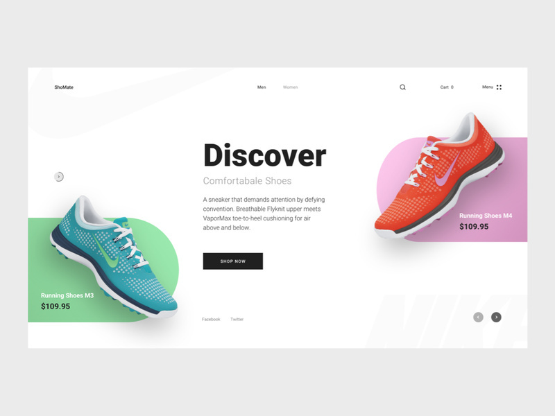 Hero Design for Shoes Site