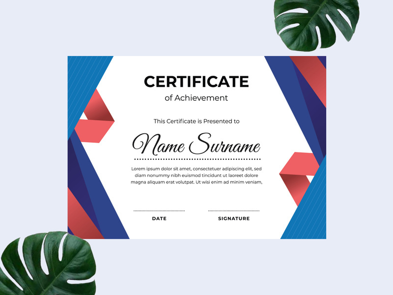 Modern certificate design template