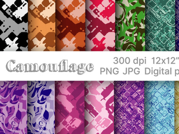 Camouflage digital paper set preview picture