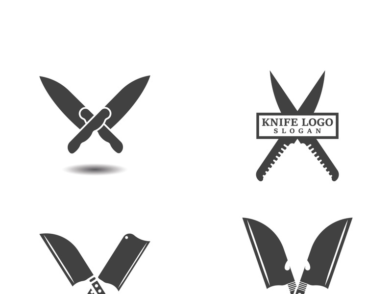 Knife logo icon template and symbol vector design illustration