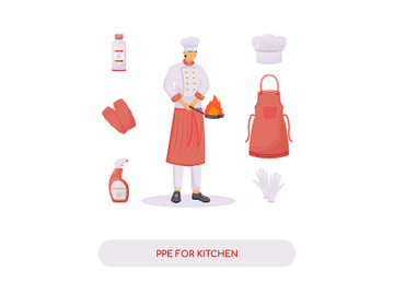 Personal protective equipment for kitchen flat concept vector illustration preview picture