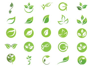 Ecology leaf green tree logo preview picture