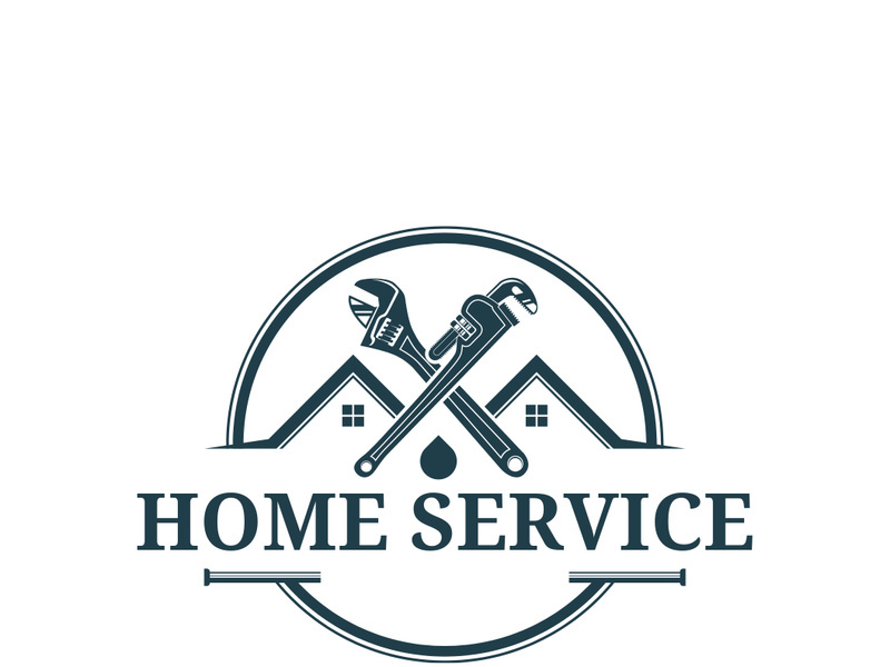 Gray Minimalist Home Service Logo Design Template