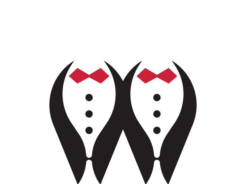 Classic tie icon and suit fashion man logo design