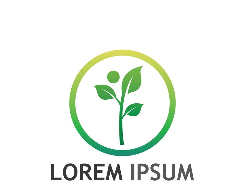 Natural green leaf logo.