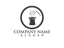 magic hat logo vector icon