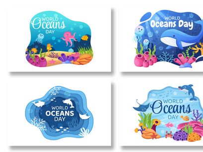 16 World Ocean Day Design Illustration