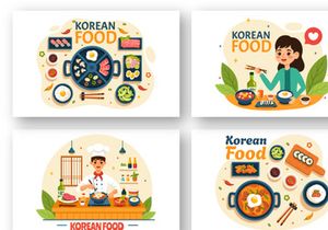 12 Korean Food Illustration