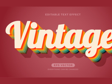 Vintage editable text effect style vector preview picture