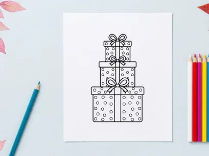 Stacked Christmas gift boxes with ribbons and bows for holiday celebration and festive decor