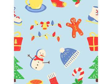 Winter season holiday abstract seamless pattern preview picture