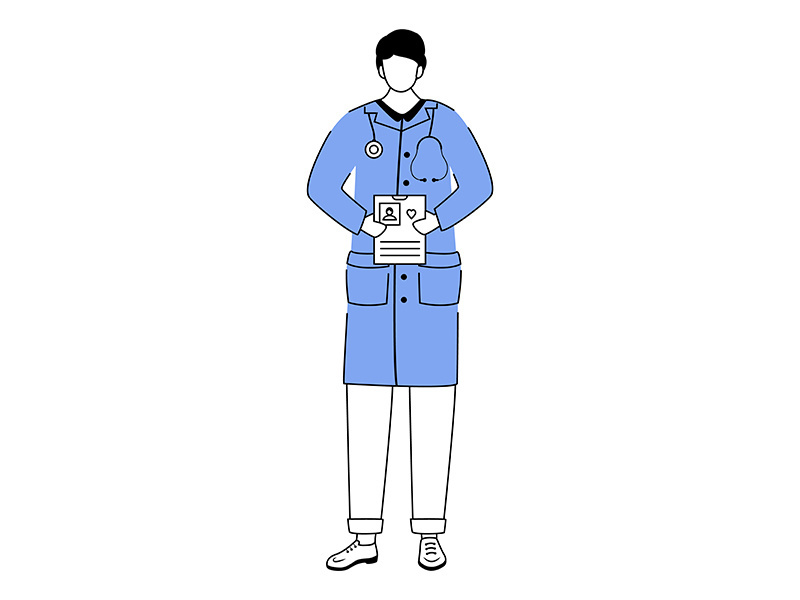 Male doctor flat vector illustration