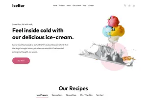 Ice creem website landing page