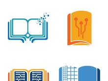 Digital book logo technology vector icon design