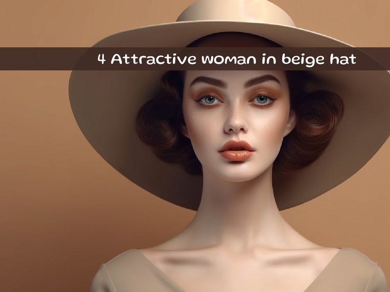 Attractive woman in beige hat