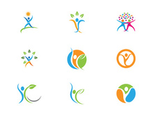 Human character logo sign