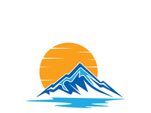 Mountain icon logo template vector illustration design