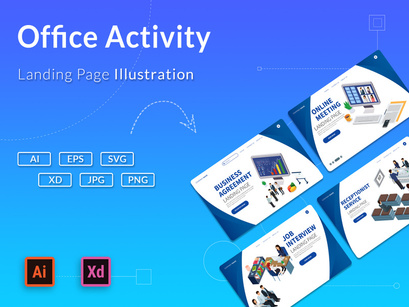 [Vol. 13] Office Activity - Landing Page Illustration