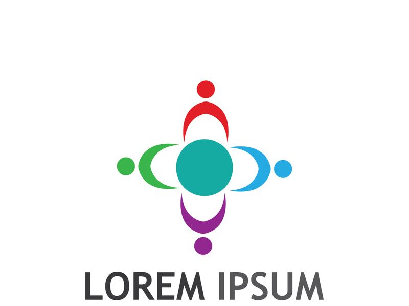 Community of people logo design with creative idea.